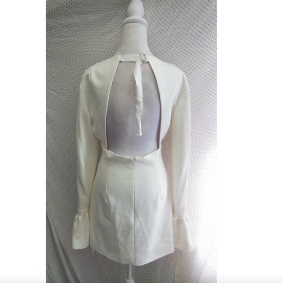 NEW ISRAELLA KOBLA White ZOLA Back Cutout LONG SLEEV Cocktail MINI DRESS 10 - Picture 8 of 16